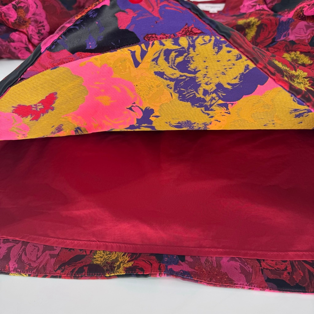 Tuckernuck Pomander Place Camellia Jacquard Lyla Blouse Red Pink Size M - Picture 11 of 12